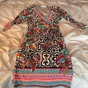 Joseph ribkoff wrap dress with gold accents . Size 8